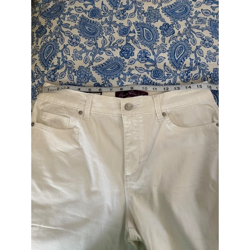 Gloria Vanderbilt Amanda Slim Pants 12 Short White NWT MSRP $48